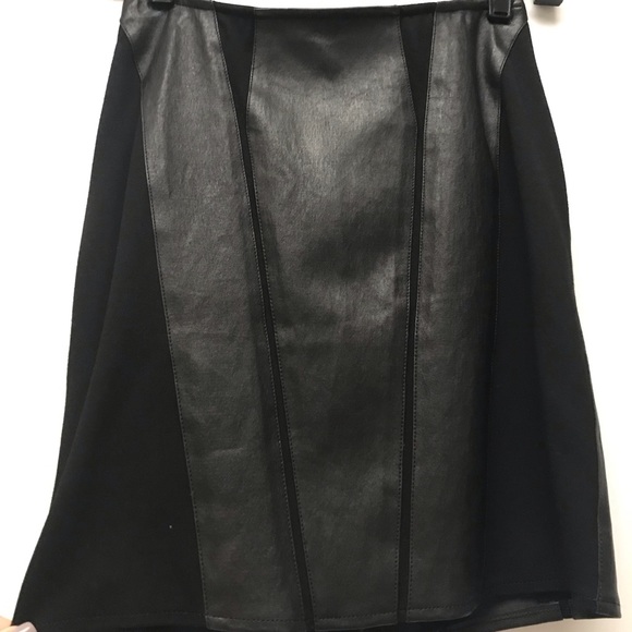 Helmut Lang lamb leather black panel skirt, size 2 - Picture 2 of 7